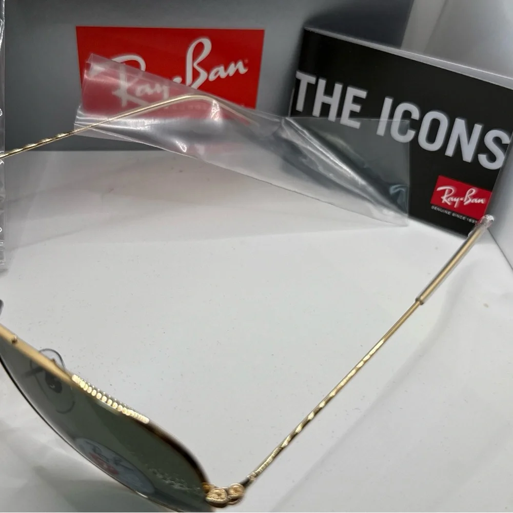 Ray-Ban Sunglasses RB3025 Aviator Classic 58mm Gold Frame Polarized Green Lens - Picture 7 of 12